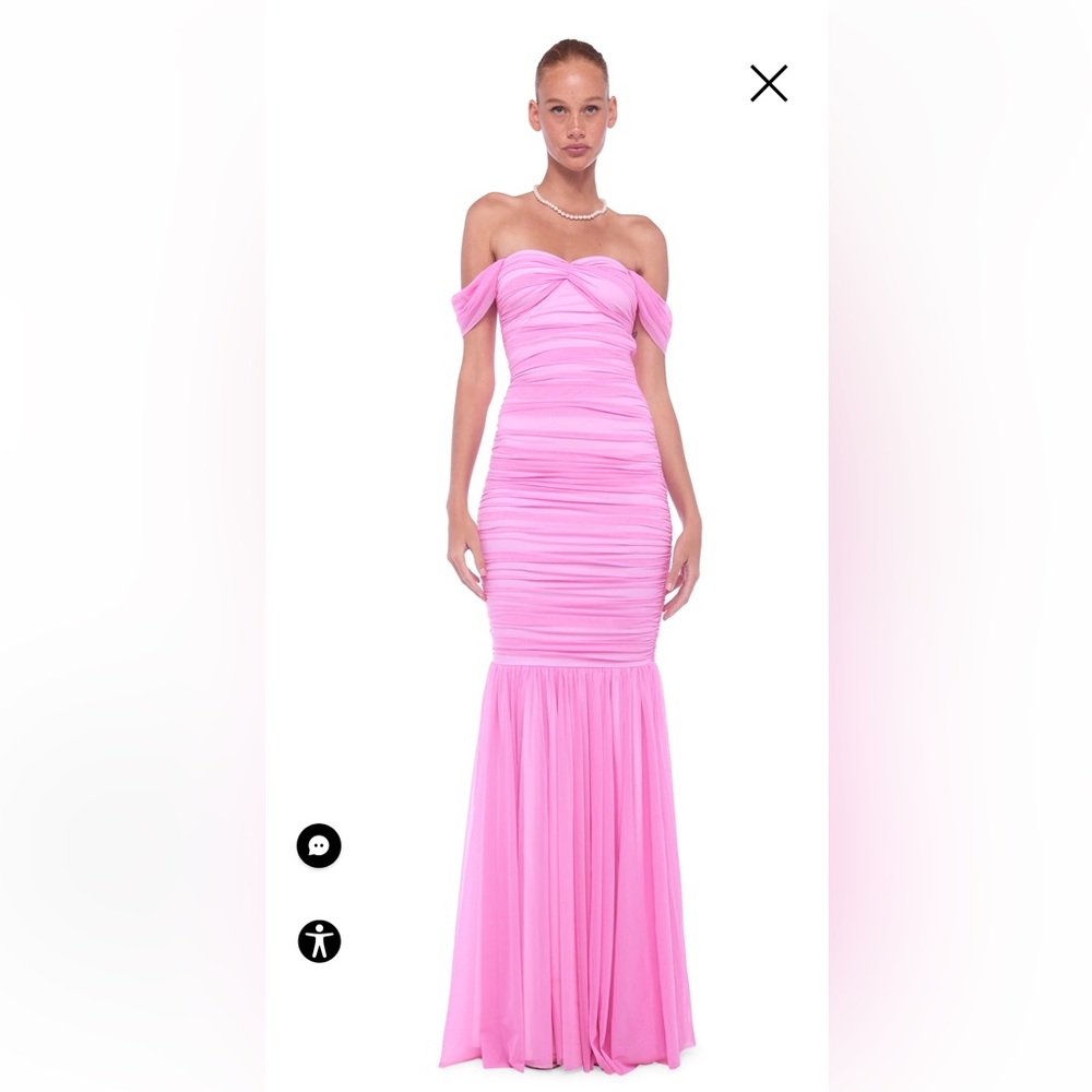 Norma Kamali Walter Fishtail Gown Candy Pink Medium